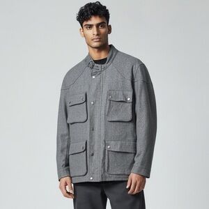 Mother Freedom "Wellfleet" Heather Grey Wool Field Jacket Made In USA Size Large